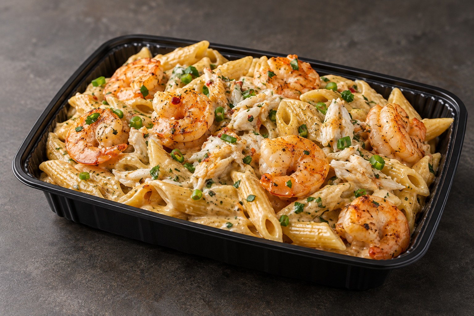 Sample creamy Cajun shrimp pasta